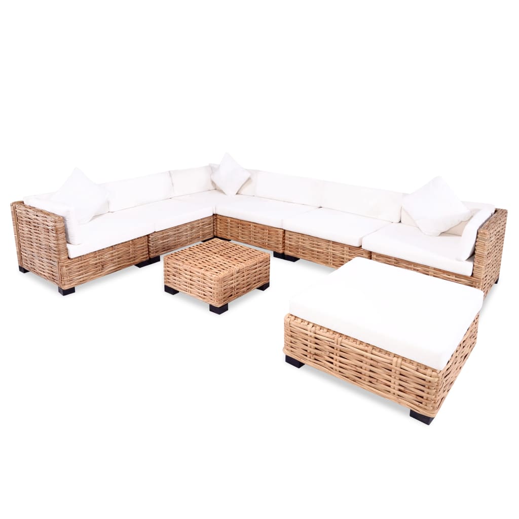 Loungeset Natuurlijk Rattan 27-Delig