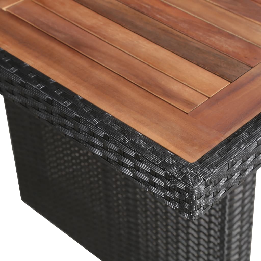 Tuintafel 240X90X74 Cm Poly Rattan En Massief Acaciahout