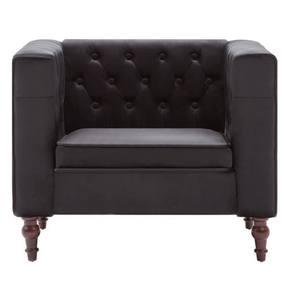 Fauteuil Fluweel Zwart