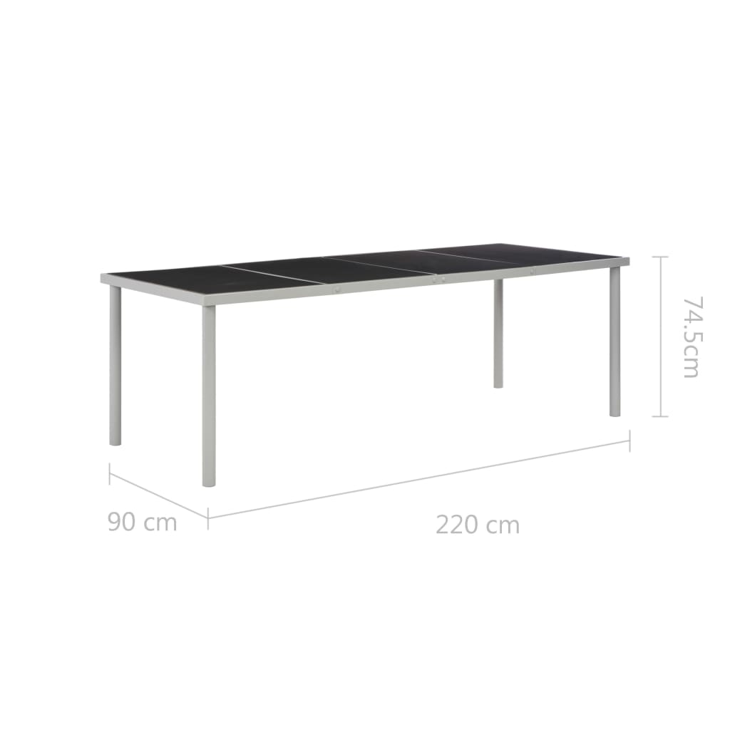 Tuintafel 220X90X74,5 Cm Staal Zwart