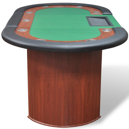 Pokertafel Voor 10 Personen Met Dealervak En Fichebak Groen