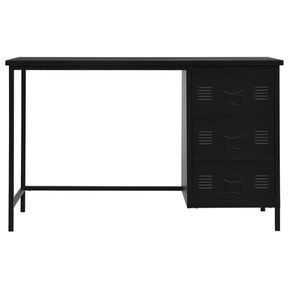 Bureau Met Lades Industrieel 120X55X75 Cm Staal Zwart