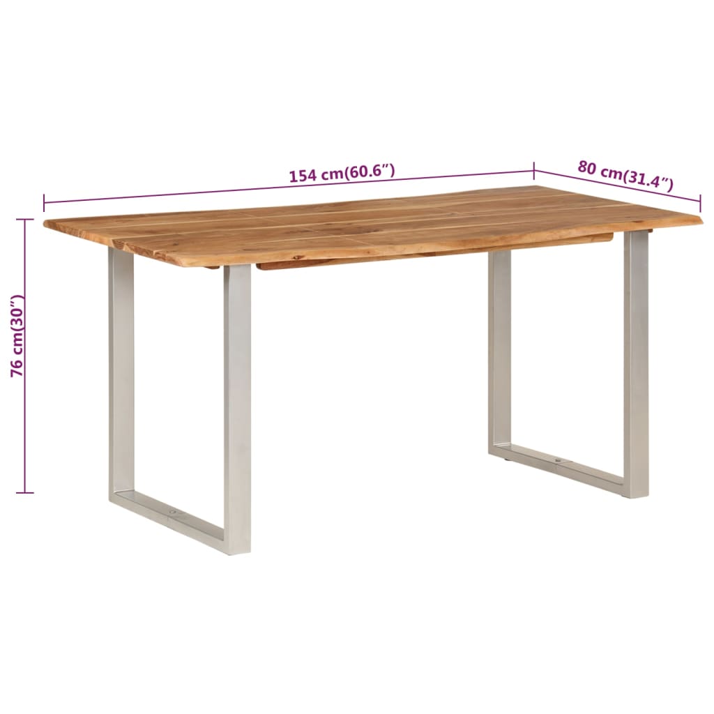 Eettafel 160X80X76 Cm Massief Acaciahout