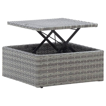 Tuinbed Met Luifel Poly Rattan Gemengd Grijs