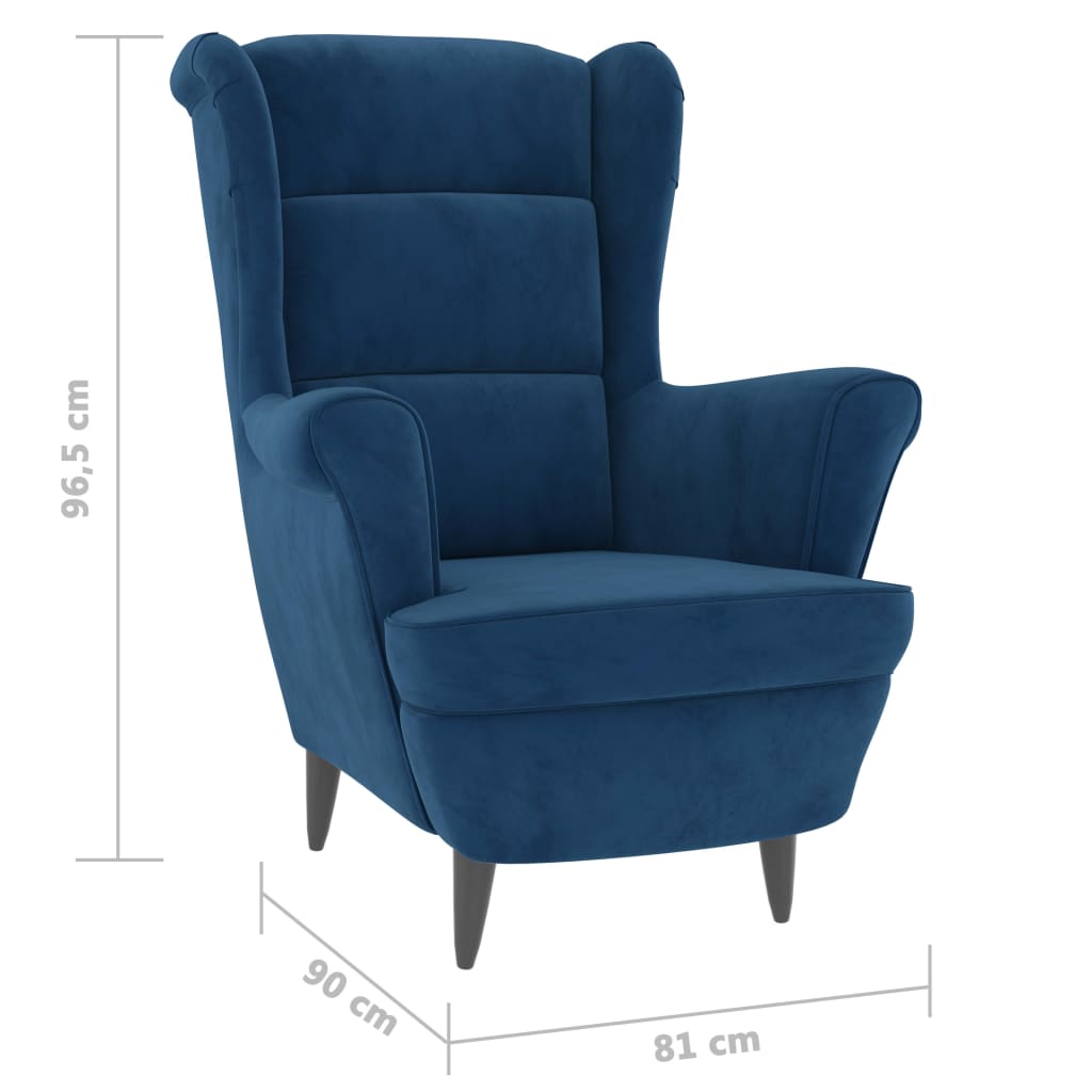 Fauteuil Fluweel Blauw