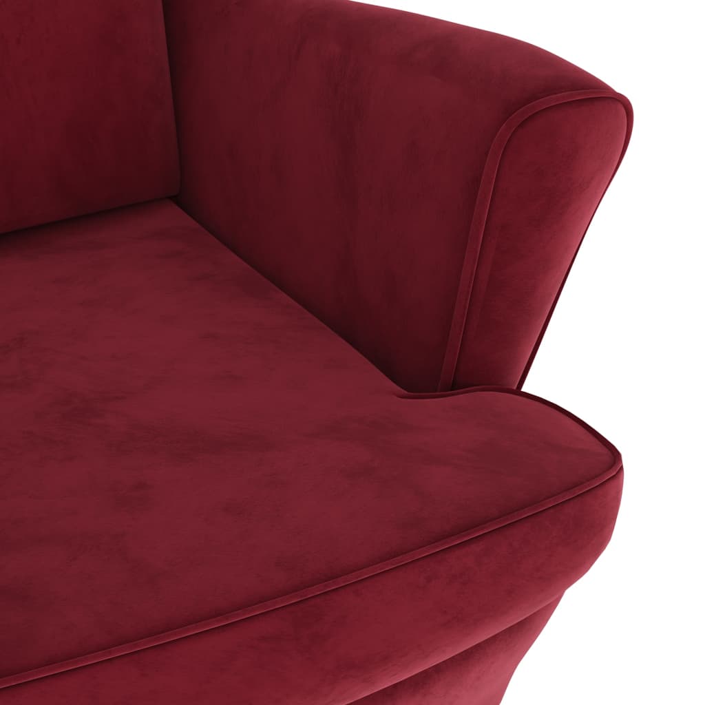 Fauteuil Fluweel Wijnrood