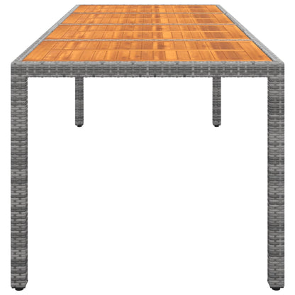 Tuintafel 250X100X75 Cm Poly Rattan En Massief Acaciahout Grijs