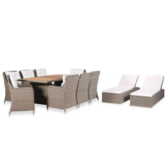 11-Delige Tuinset Poly Rattan