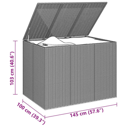 Tuinbox 145X100X103 Cm Polyetheen Rattan Zwart