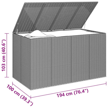 Tuinbox 194X100X103 Cm Polyetheen Rattan Grijs