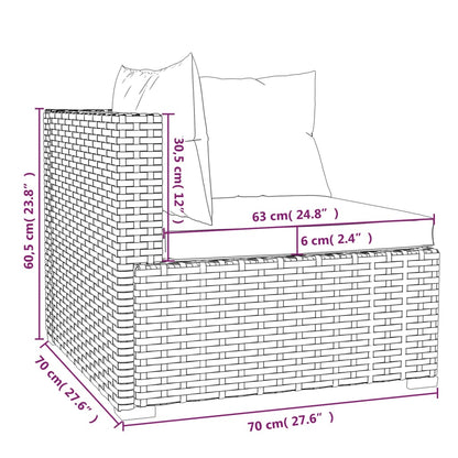 3-Delige Loungeset Met Kussens Poly Rattan Bruin