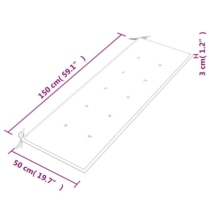 Bankje Batavia Met Zwart Kussen 150 Cm Massief Teakhout