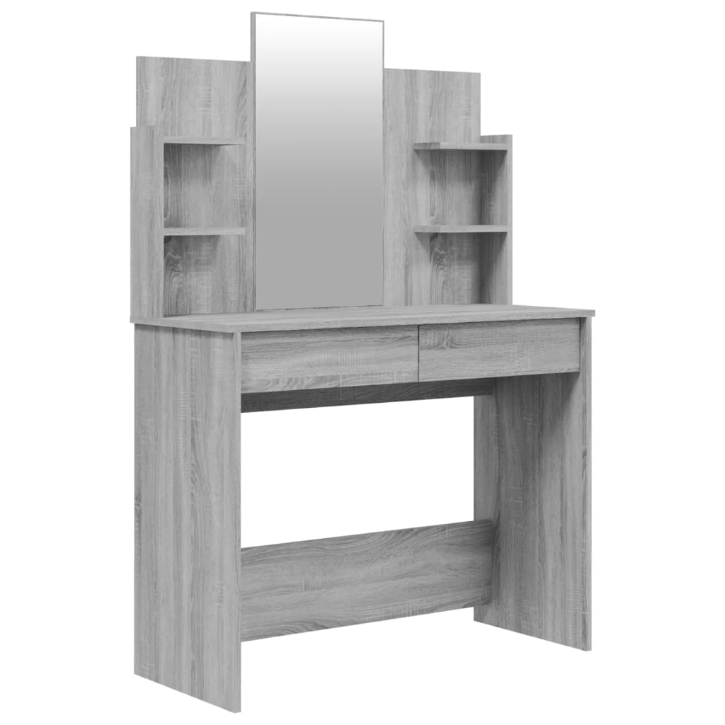 Kaptafel Met Spiegel 96X40X142 Cm Grijs Sonoma Eikenkleurig