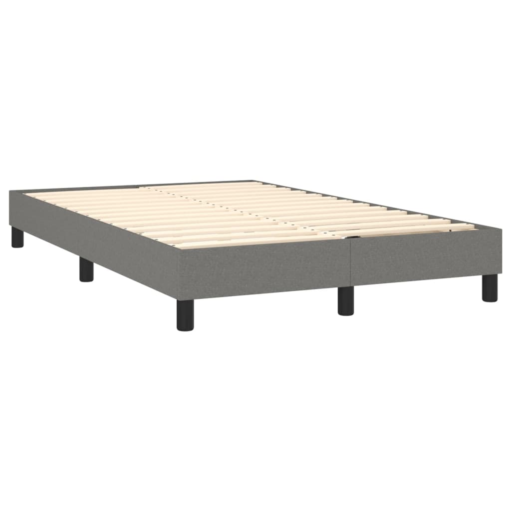 Boxspring Met Matras En Led Stof Donkergrijs 120X200 Cm