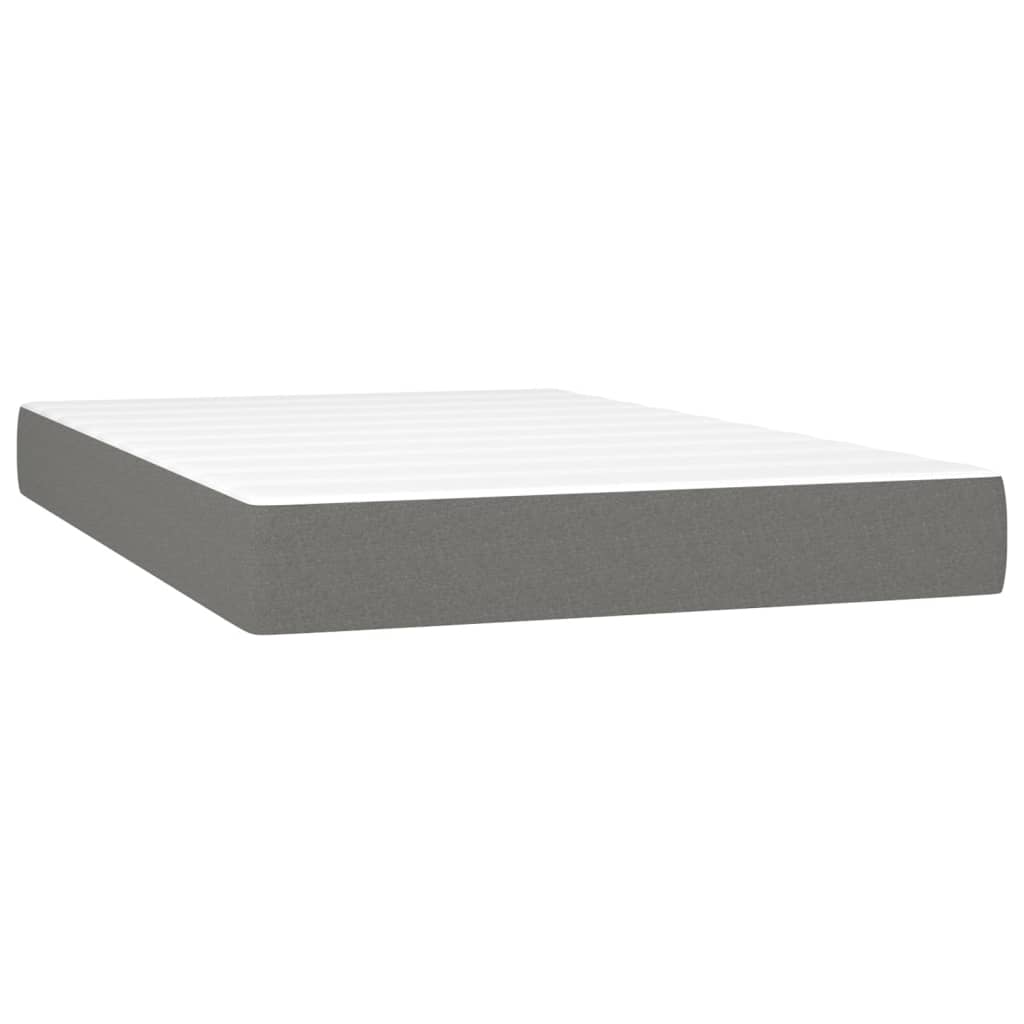 Boxspring Met Matras En Led Stof Donkergrijs 120X200 Cm