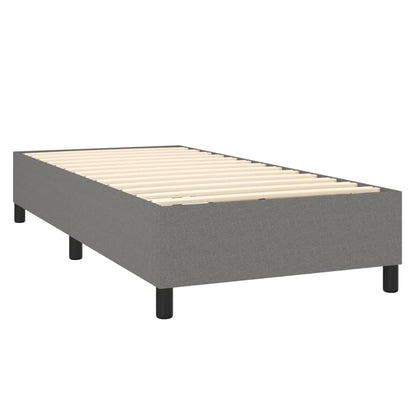 Boxspring Met Matras En Led Stof Donkergrijs 100X200 Cm