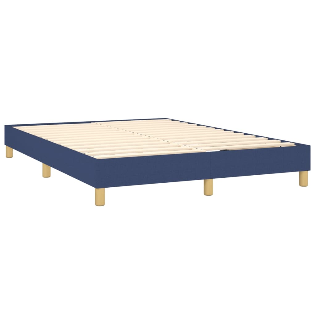 Boxspring Met Matras Stof Blauw 140X190 Cm