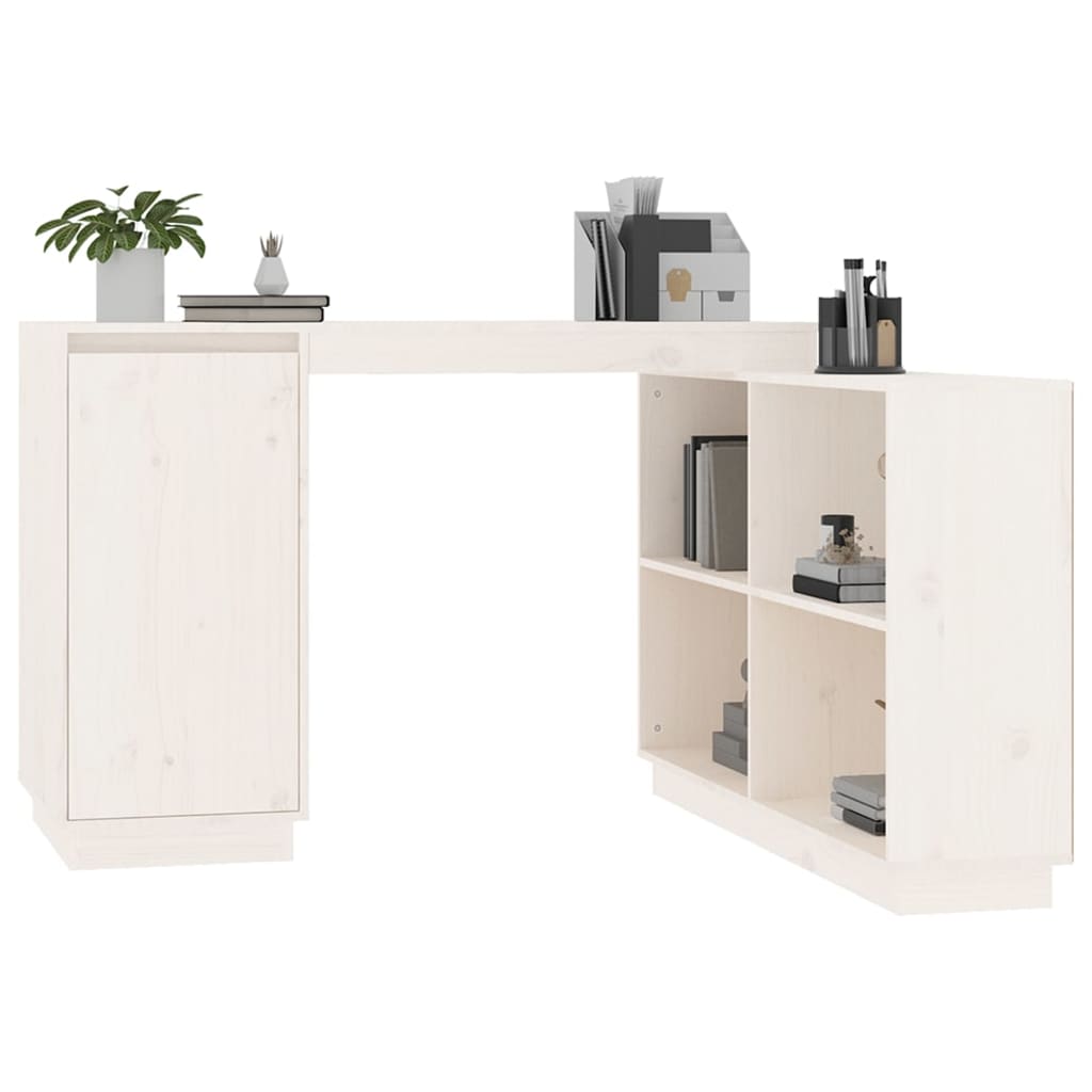 Bureau 110X50X75 Cm Massief Grenenhout Wit