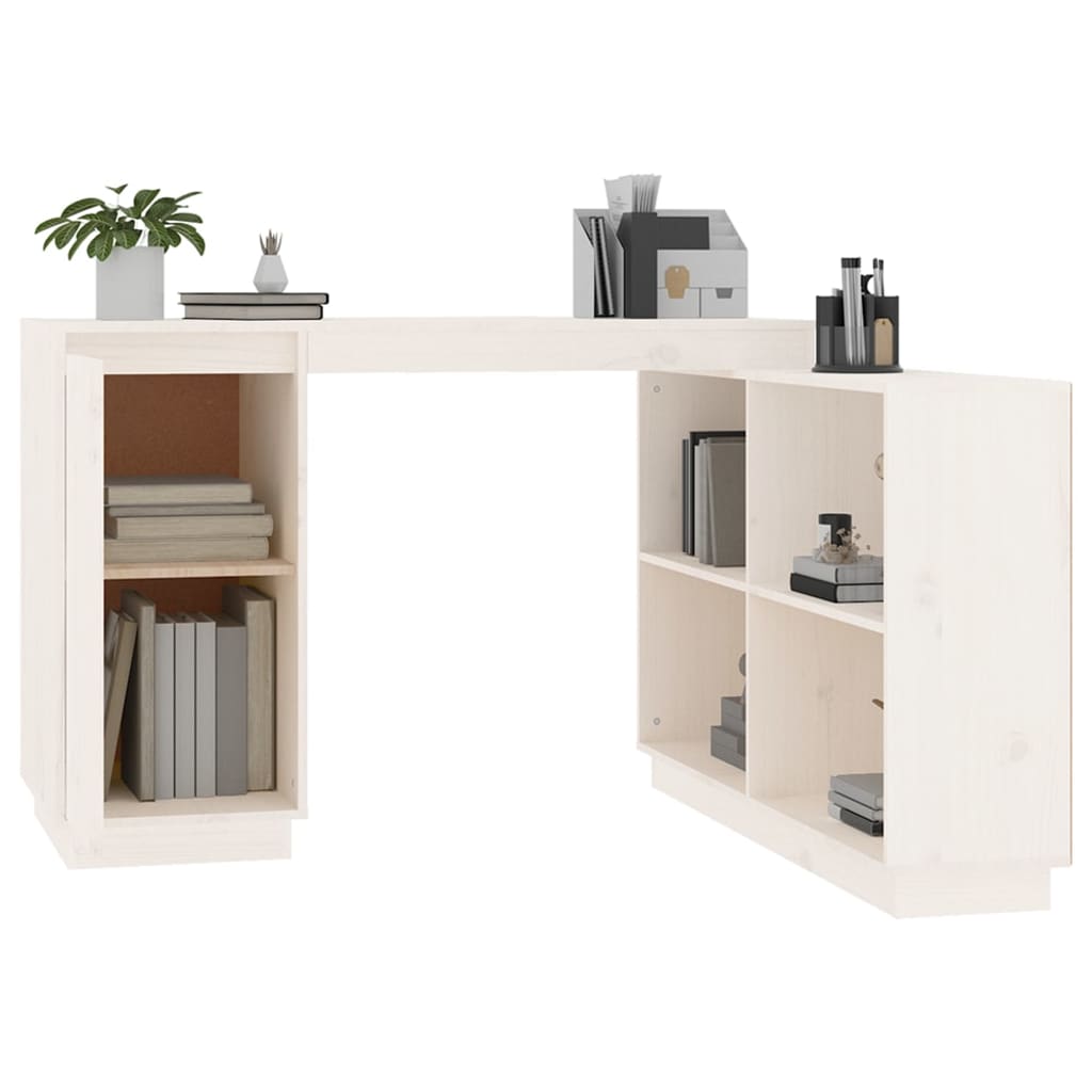 Bureau 110X50X75 Cm Massief Grenenhout Wit