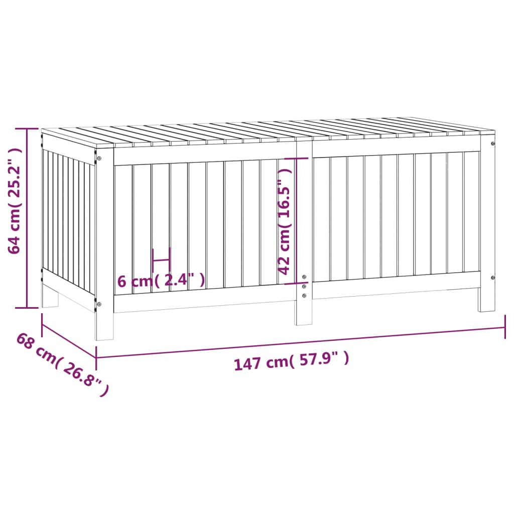 Tuinbox 147X68X64 Cm Massief Grenenhout Wit