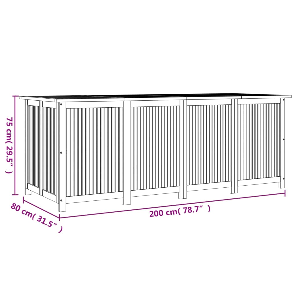 Tuinbox 200X80X75 Cm Massief Acaciahout